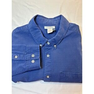 Carbon 2 Cobalt Shirt Mens Size Large Blue Pointillism Button‎ Down Shirt 133359